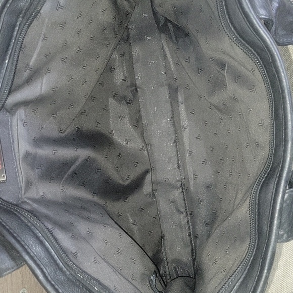 Tumi Black Leather Portfolio Briefcase Crossbody Messenger Bag - Picture 11 of 14